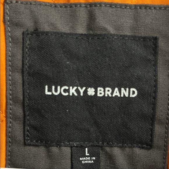 Lucky Brand Charcoal Bomber Jacket with Orange Lining - Picture 2 of 8